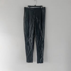 ZARA Women's Black Faux Leather High-Waisted Ankle Leggings Size M